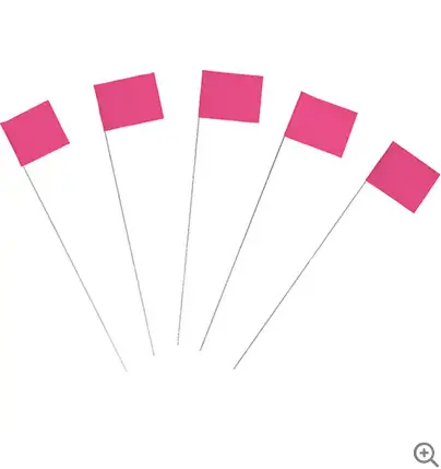 Pink Surveyor Marking Flags – 21", 100 Per Bundle 1