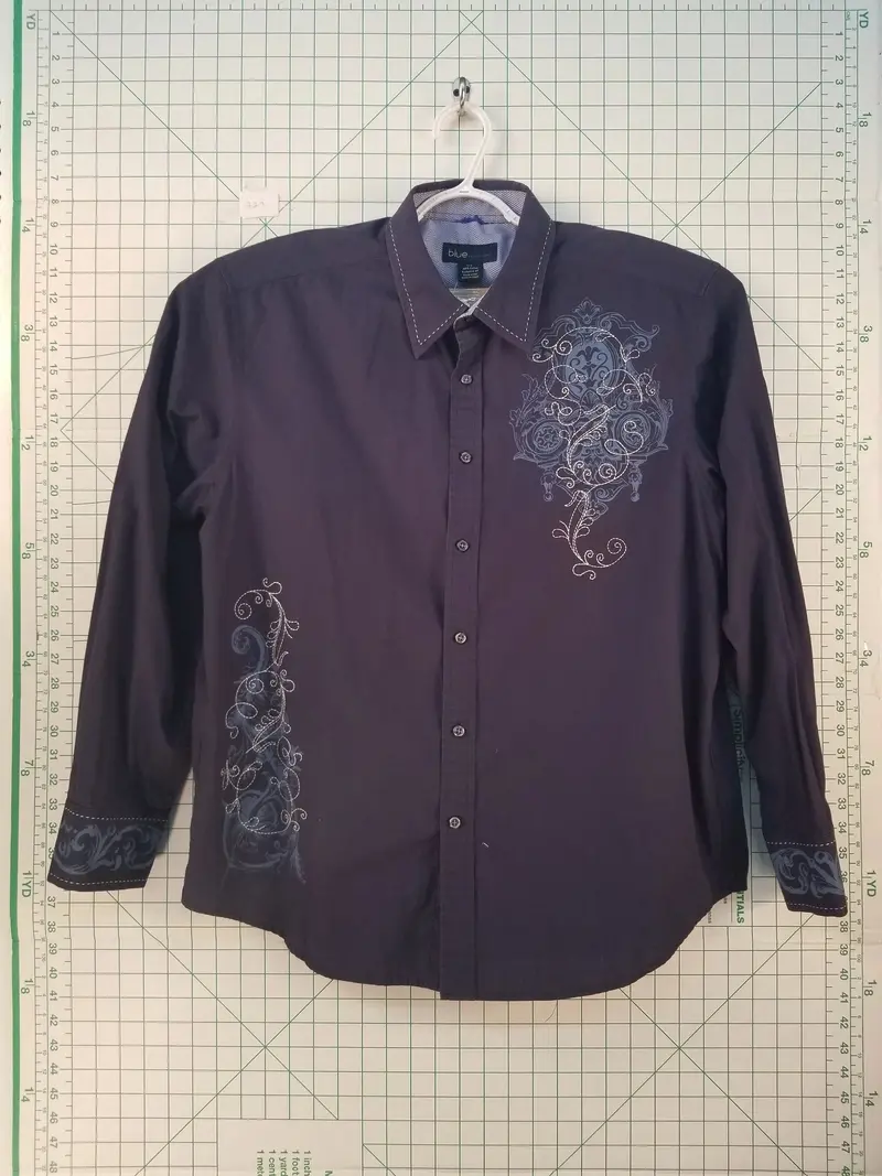 Pronto Uomo Navy Long-Sleeve Dress Shirt 1