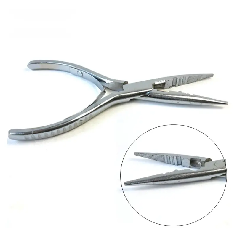 Prostylingtools Stainless Steel Triple-Hole Hair Extension Plier – Straight Flat Tip (Model Ss-3) 1