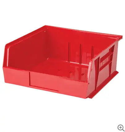 Red Plastic Storage Bin – 10.875 X 11 X 5 Inches 1