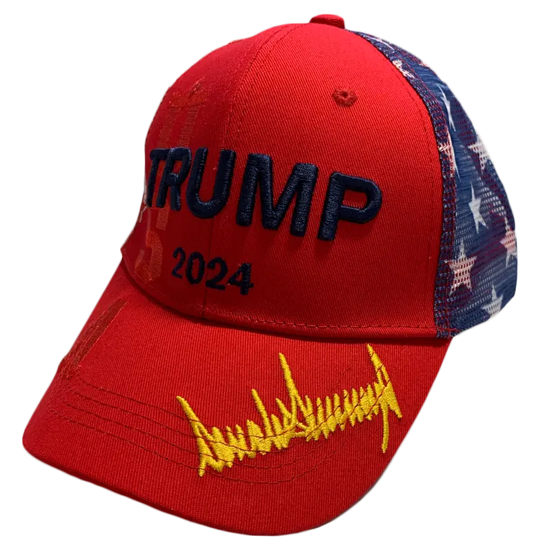 Red Trump 2024 Signature Baseball Cap 1