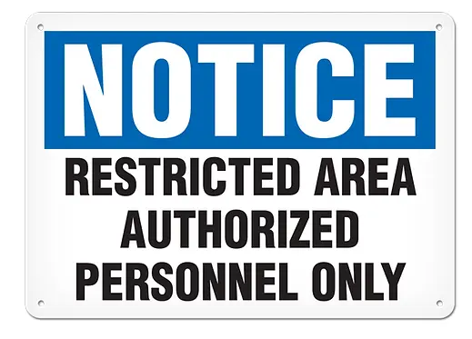 Restricted Area Warning Sign – 10" X 14" Durable Plastic 1