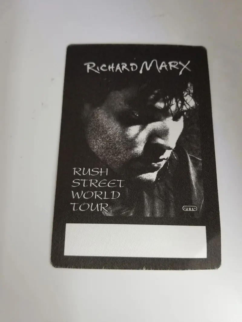 Richard Marx Rush Street World Tour Backstage Credential 1