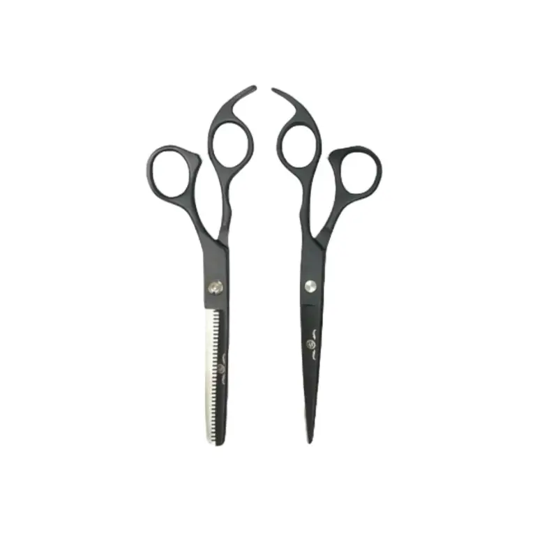 Rolda 7-Inch Right-Handed Hair Cutting Scissors & Thinning Shear Combo – Matte Black Finish 1