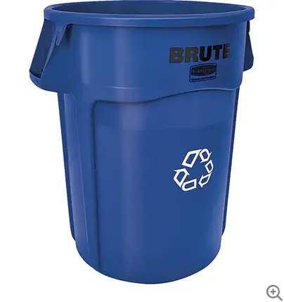 Round 44-Gallon Blue Recycling Bin 1