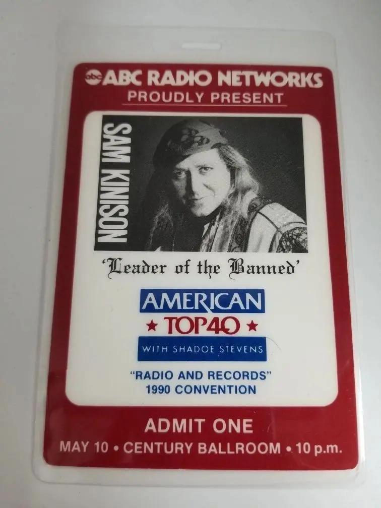 Sam Kinison Comedy Concert Backstage Entry Pass 1
