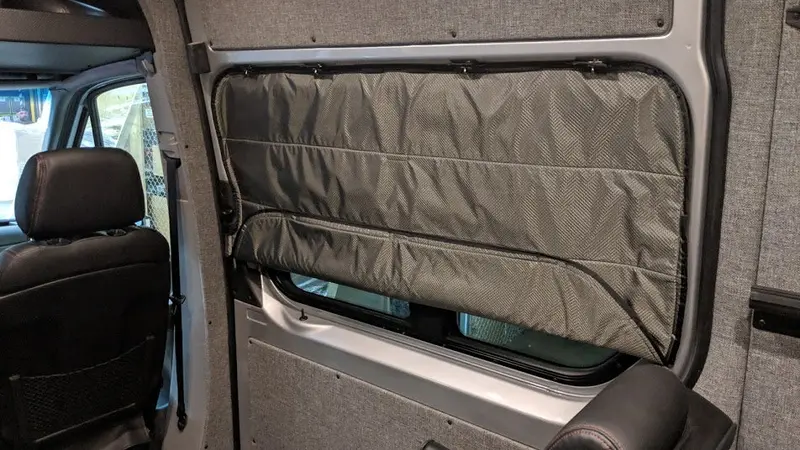 Sliding Door Magnetic Window Shade With Top Fasteners For 2007+ Mercedes Sprinter Vans 1