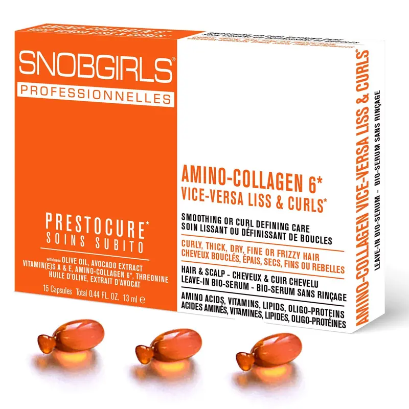 Snobgirls Amino-Collagen 6 Vice-Versa Oil Capsules – Smoothing Straightening Or Curl Definition (15 × 14Ml) 1