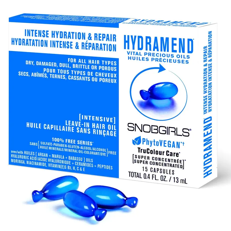 Snobgirls Hydramend Leave-In Hair Oil Capsules – Deep Hydration & Damage Recovery (15 × 13Ml) 1