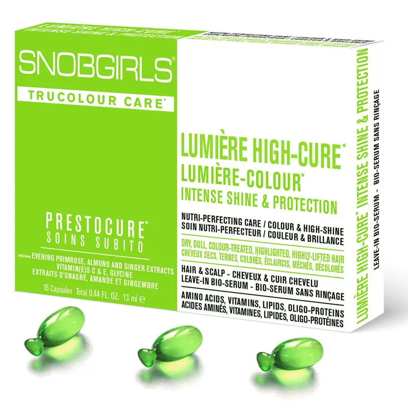 Snobgirls Lumiere High-Cure Shine & Protection Oil Capsules – Intense Gloss & Defense (15 × 13Ml) 1