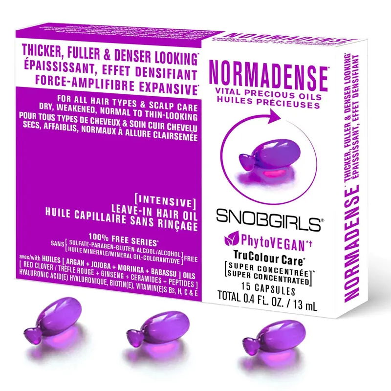 Snobgirls Normadense Leave-In Hair Oil Capsules – Density-Boosting & Fuller-Looking Hair (15 × 13Ml) 1