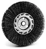 Straight Wheel Wire Brush – 4" Diameter, 5/8"-11 Thread, 0.014" Wire 1