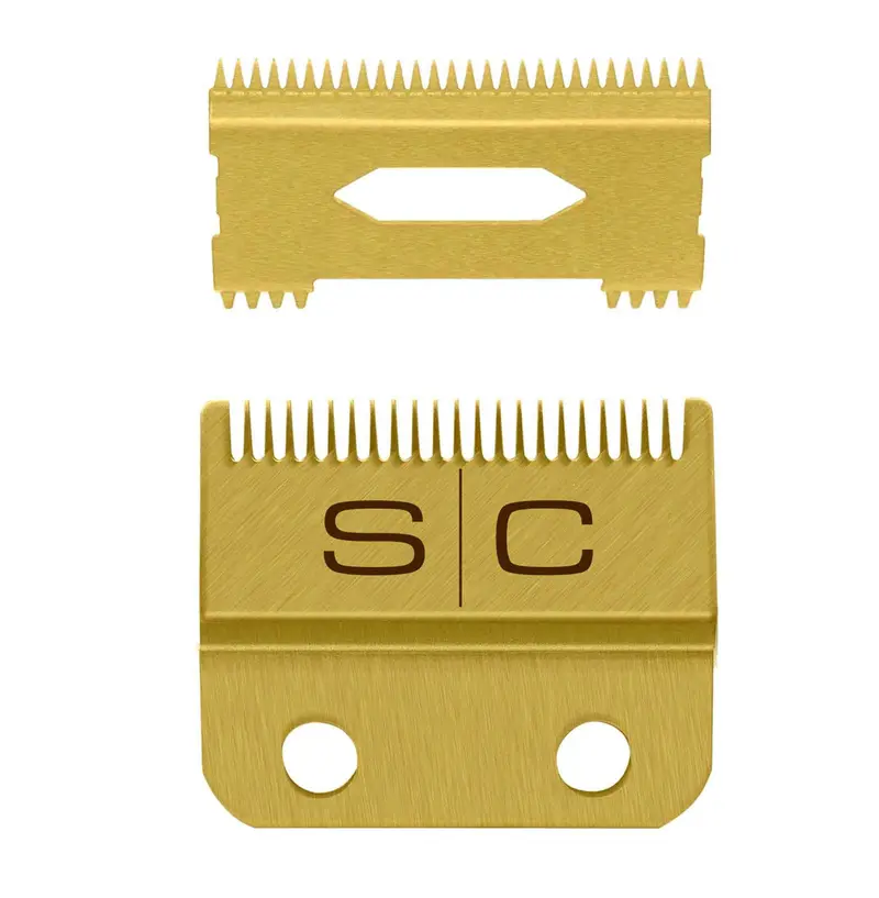 Stylecraft Sc521G Gold Titanium Fade Blade Set: Fixed Blade + Slim Deep-Tooth Movable Cutter 1