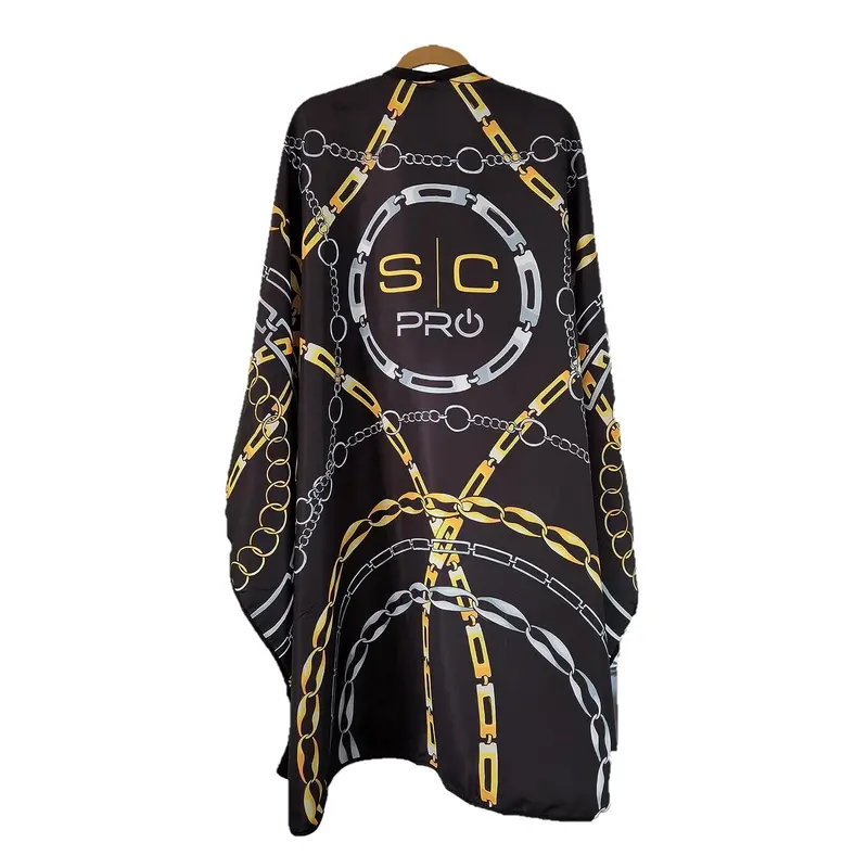 Stylecraft Water-Resistant Barber Cape With Chain Design (One Size) 1