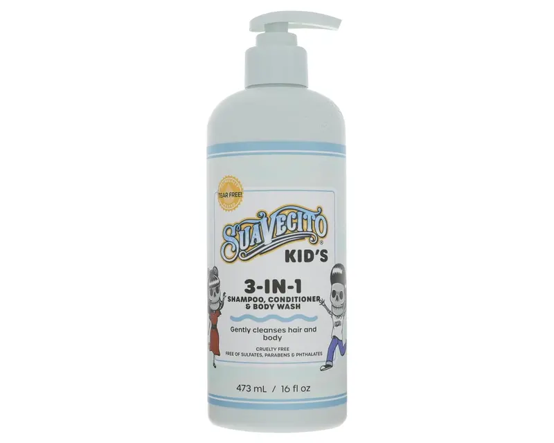 Suavecito 3-In-1 Kids Shampoo, Conditioner & Body Wash – Gentle Formula, 473Ml 1
