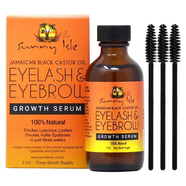 Sunny Isle Jamaican Black Castor Oil Eyelash & Eyebrow Growth Serum (2 Oz) 1