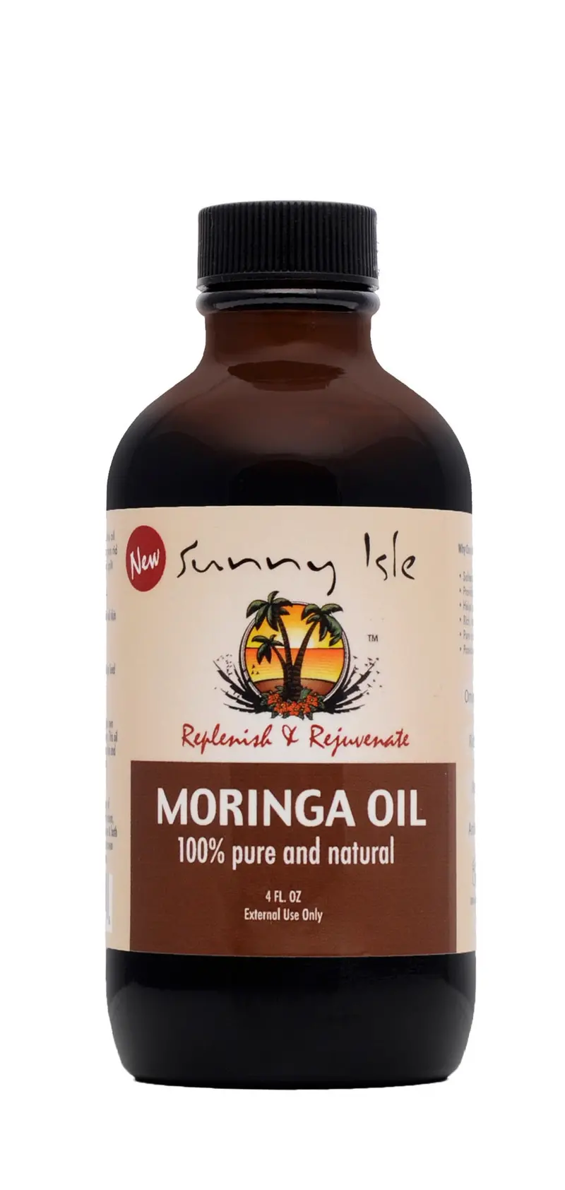 Sunny Isle Pure Moringa Oil – Cold-Pressed, 4 Oz 1