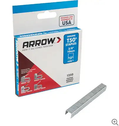 T50 Staples – 3/8-Inch Length, 1250 Per Box For General-Purpose Stapling 1