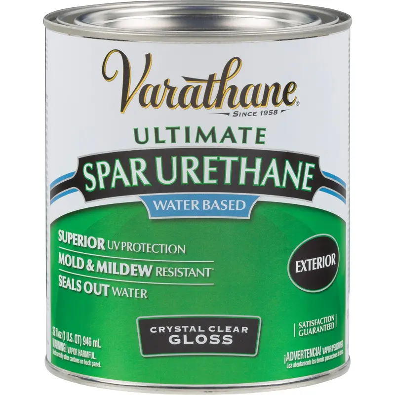 Varathane Water-Based Exterior Spar Urethane – Gloss Clear Finish, 1-Quart Can 1