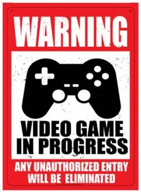 'Video Game In Progress' Distressed Metal Sign – Kalan Lp Sm668 Gamer Wall Art 1