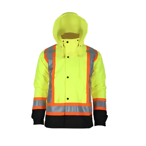 Viking 7-In-1 Insulated Poly-Coated Work Jacket – Lime Green, Large 1