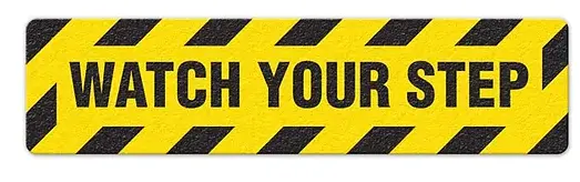 ‘Watch Your Step’ Anti-Slip Floor Sign – 6 X 24 Inches, High-Visibility 1