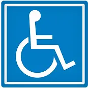 Wheelchair Accessible Sign – 4" × 4" Adhesive Or Standalone Label 1