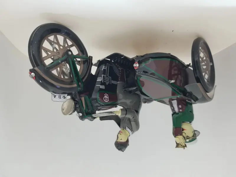 Wind-Up Tin Motorcycle With Sidecar – Retro Metal Toy 1