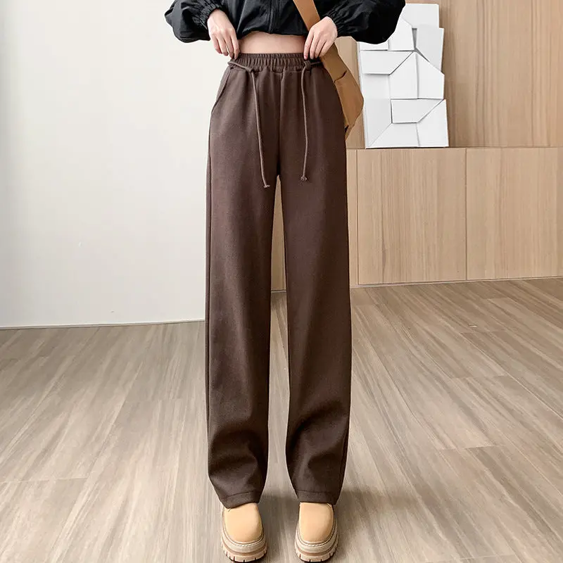 Women’S Fall/Winter Drawstring Waist Casual Trousers – Relaxed Loose Fit 1