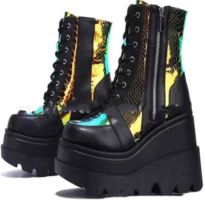 Women’S Genuine Leather Platform Boots – Warm Winter Footwear