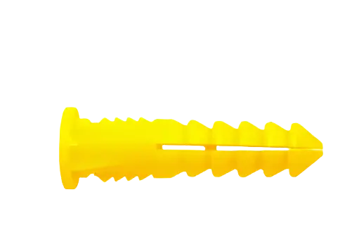 Yellow Plastic Wall Plug – Assorted Sizes (8–12) × 1.25 In, 100 Per Box 1