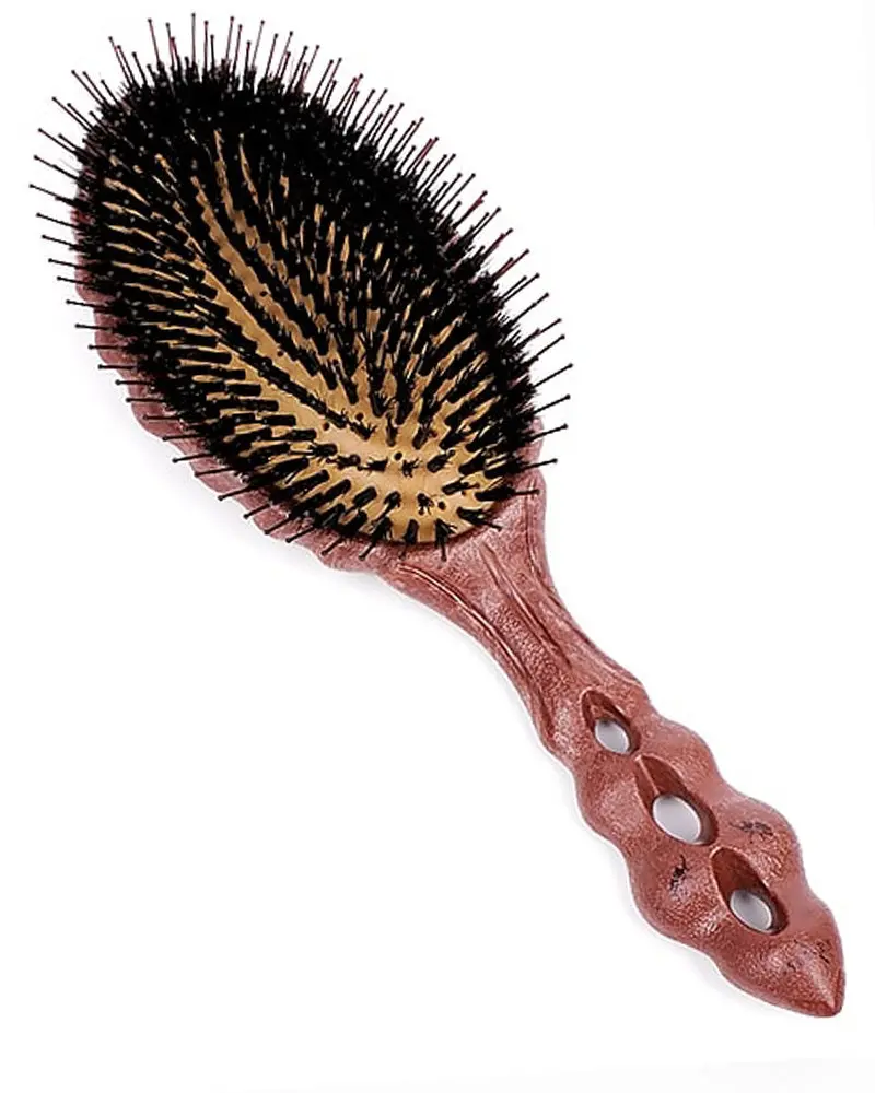 Ys Park Beetle Luster Air Cushion Brush – Marble Wood Handle, Boar & Nylon Bristles, Air Vent (Br50As2) 1