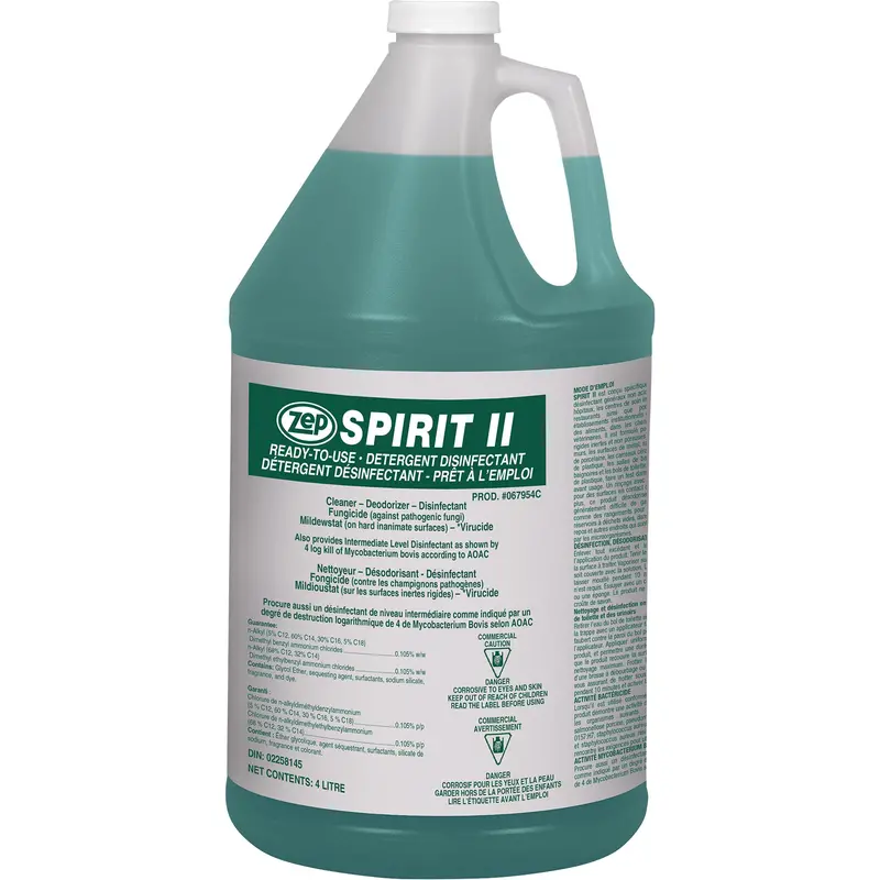 Zep Spirit2 Disinfectant Cleaner, 4-Liter Bottle (Case Of 4) 1