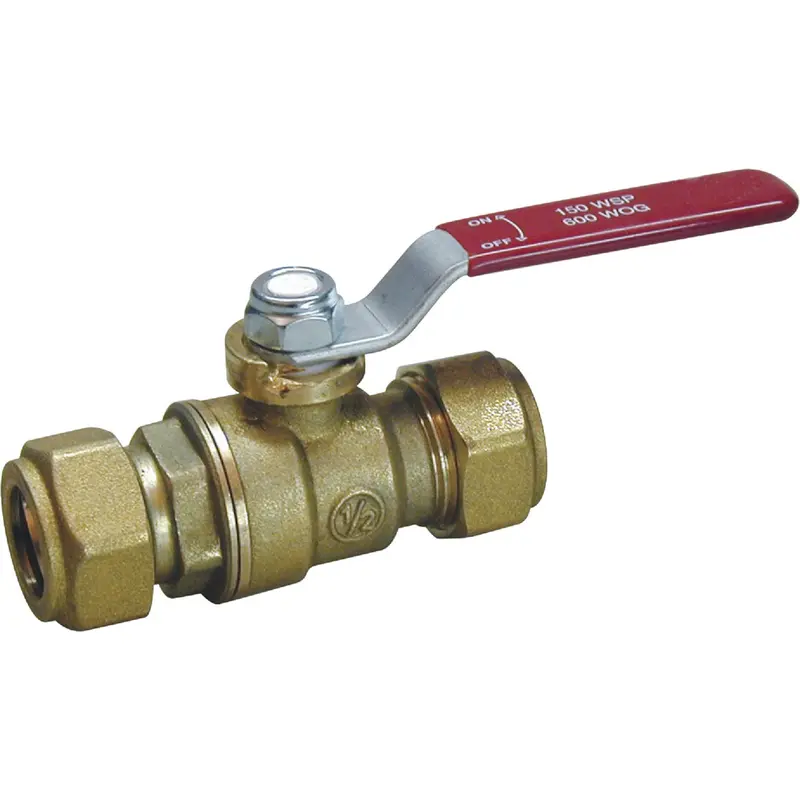 3/4-Inch Forged Brass Compression Ball Valve – C-Type Handle 1