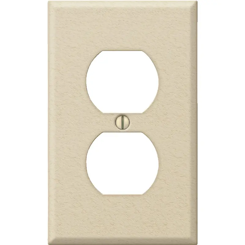 Amerelle Pro Ivory Wrinkle 1-Gang Steel Outlet Wall Plate 1