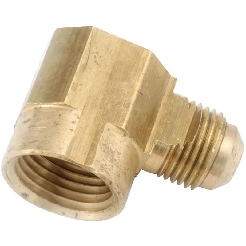 Anderson Metals 1/2" X 3/8" Brass 90° Flare Elbow Fitting (1/4 Bend) 1