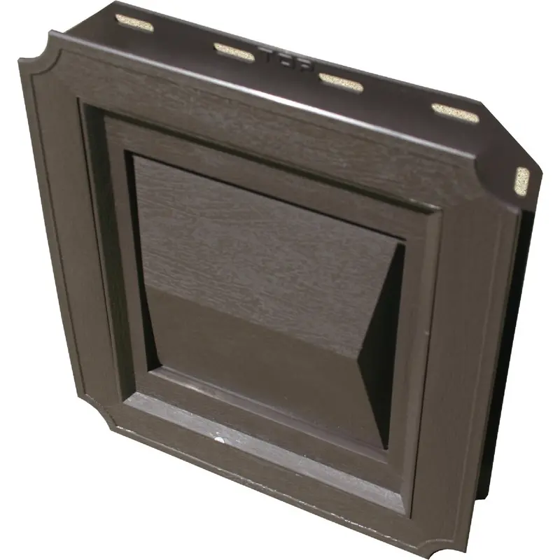Builder'S Best 4-Inch Brown Plastic J-Block Dryer Vent Hood With Weatherproof Design 1