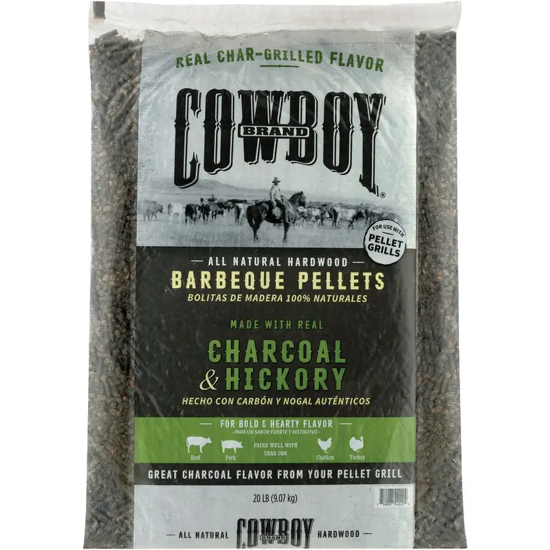 Cowboy Hickory Charcoal Pellets – 20 Lb Bag For Grilling & Smoking 1