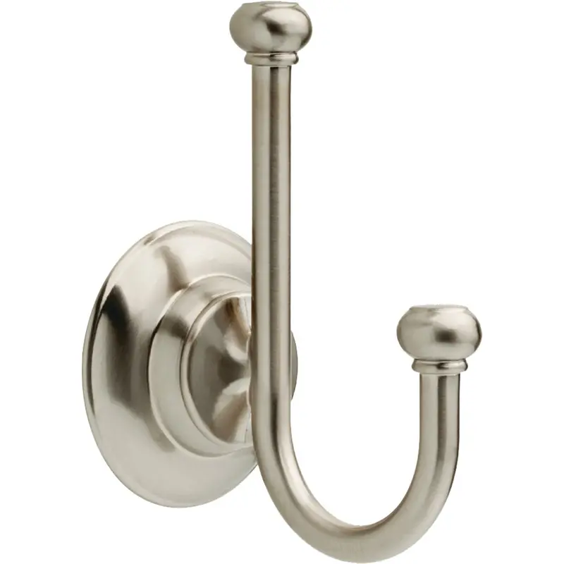 Delta Porter Double Robe Hook In Brushed Nickel Finish 1