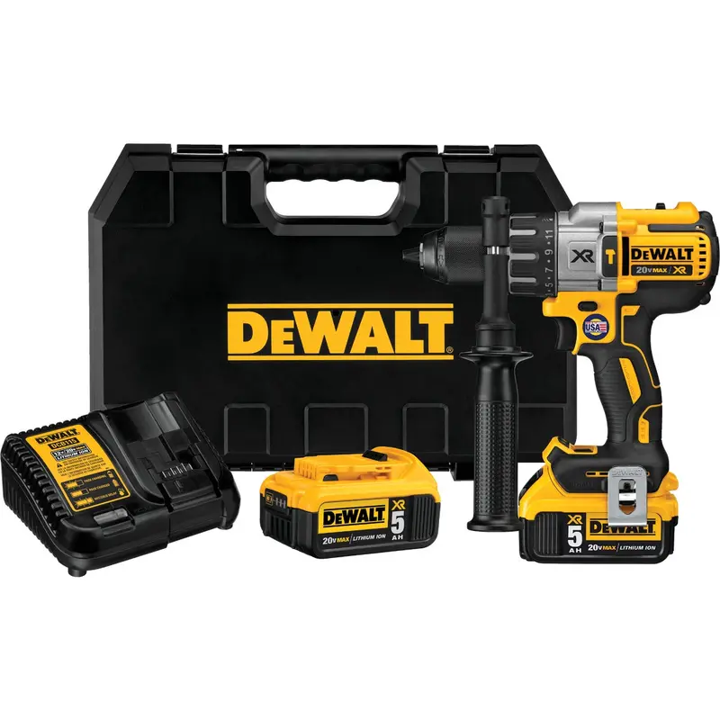 Dewalt 20V Max Xr Brushless 1/2" 3-Speed Hammer Drill Kit 1