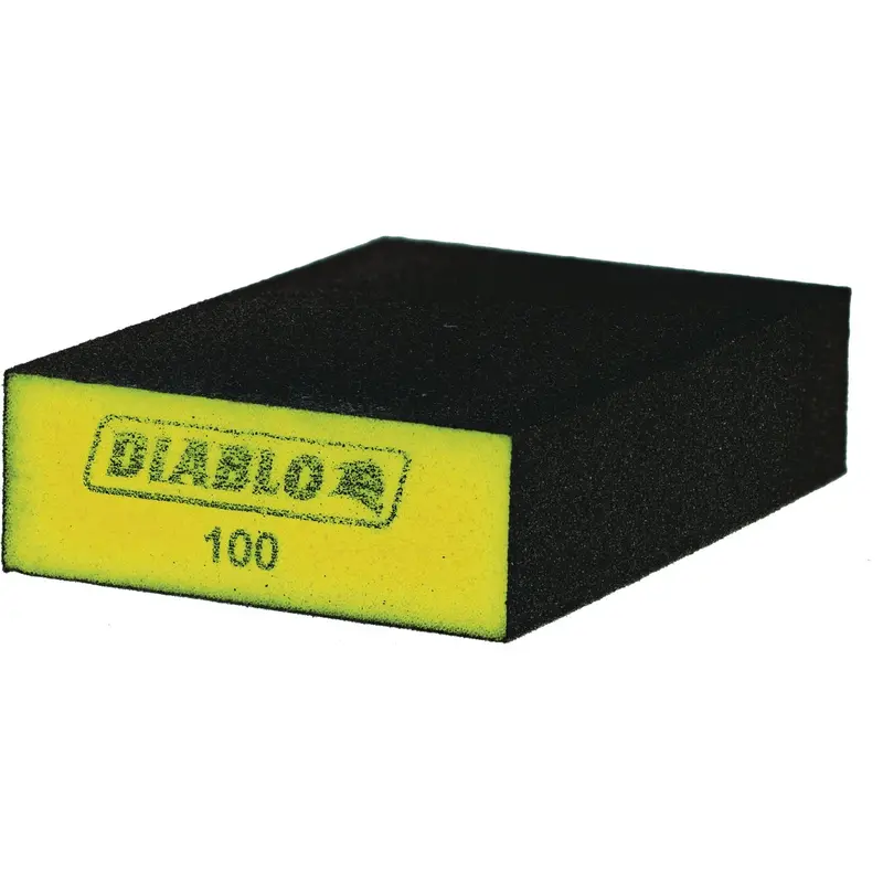 Diablo Fine-Grit Sanding Sponge – 2-1/2" X 4" X 1", 100 Grit Flat Edge 1