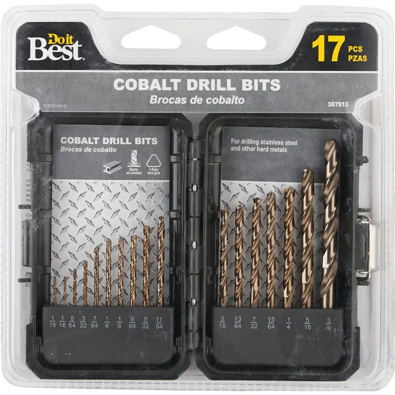 Do It Best Cobalt Steel Drill Bit Set – 17-Piece, Fractional Sizes From 1/16" To 3/8" 1