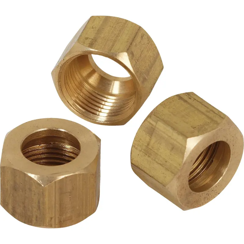 Do It Brand 1/4-Inch Od Brass Compression Nut – Pack Of 3 1