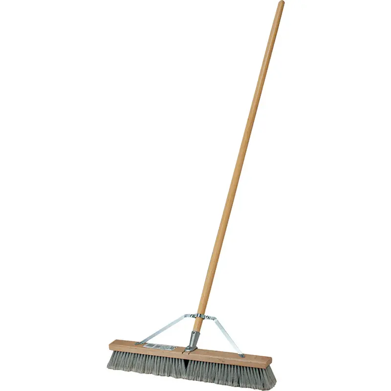 Dqb Contractor Push Broom – 24" Wide × 64" Long, Sturdy Wood Handle, Heavy-Duty Bristles 1