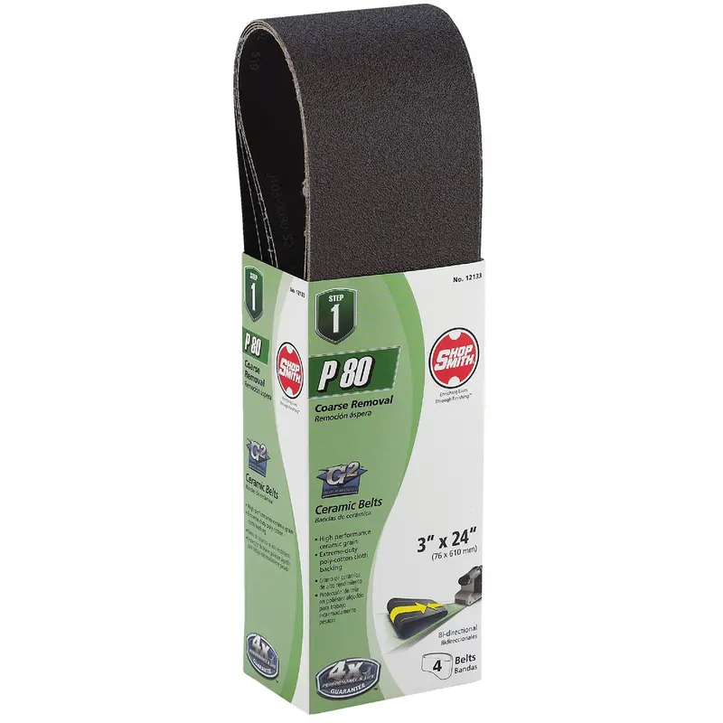 Gator Blade Heavy-Duty Sanding Belt – 3-Inch × 24-Inch, 80 Grit (4-Pack) 1