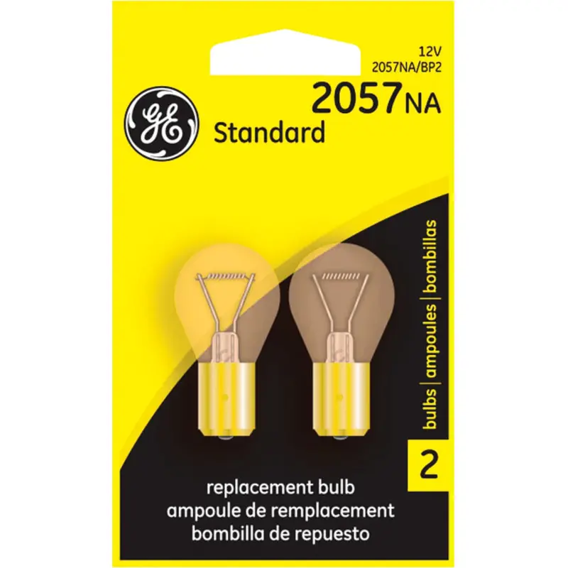 Ge 12V Miniature Automotive Bulb – Model 2057Na, Incandescent, 2-Pack 1