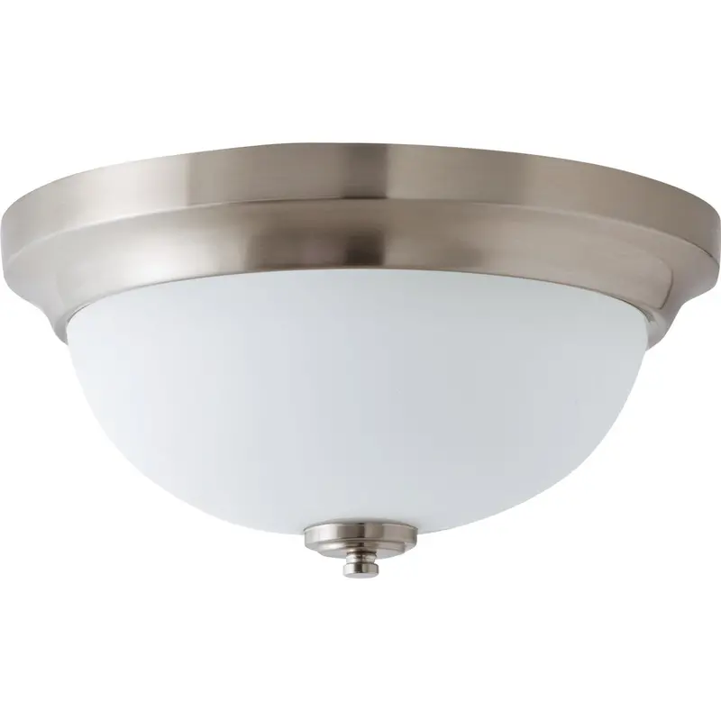 Home Impressions Crawford Flush Mount Light – 13 In Brushed Nickel Fixture With Incandescent Bulb Support 1