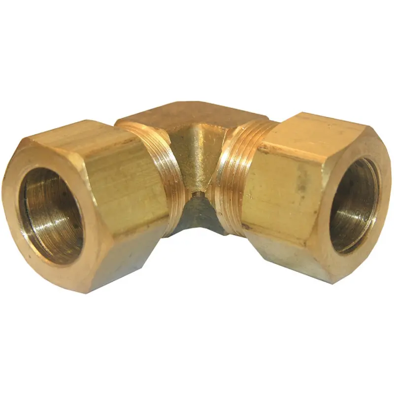 Lasco 5/8" Compression Brass 90° Elbow Fitting (1/4 Bend) 1