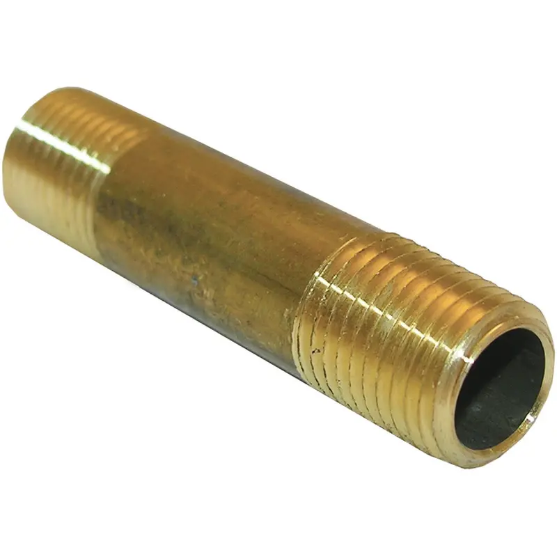 Lasco Brass Pipe Nipple – 1/4 In X 2-1/2 In, For Plumbing Applications 1