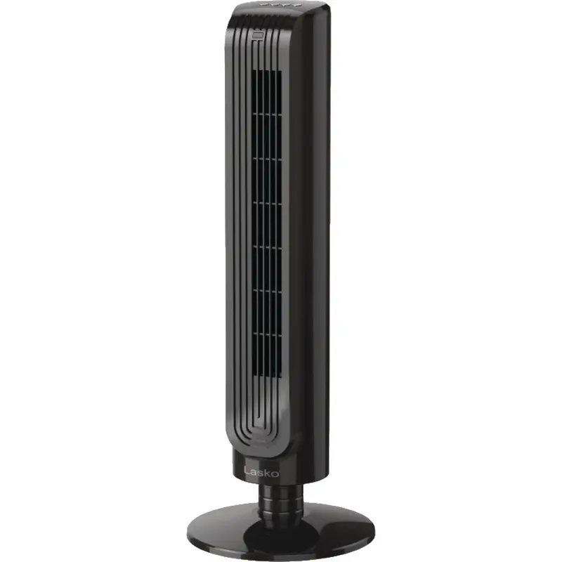 Lasko 32-Inch Oscillating Tower Fan With Remote – 3-Speed Black Model 1